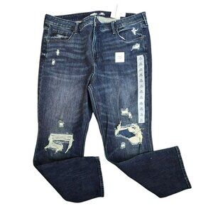 Old Navy Jeans Size 18 Distressed Power Slim Straight High Rise Ankle NWT JJ3846